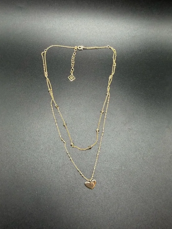 Kendra Scott Ari Heart Multi Strand Necklace gold tone #E441 - Picture 2 of 7